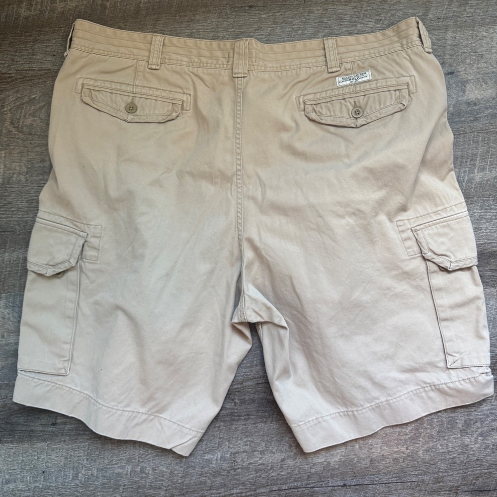 Polo Ralph Lauren Classic Polo Chino Cargo Shorts 48 Big Relaxed Khaki Cotton